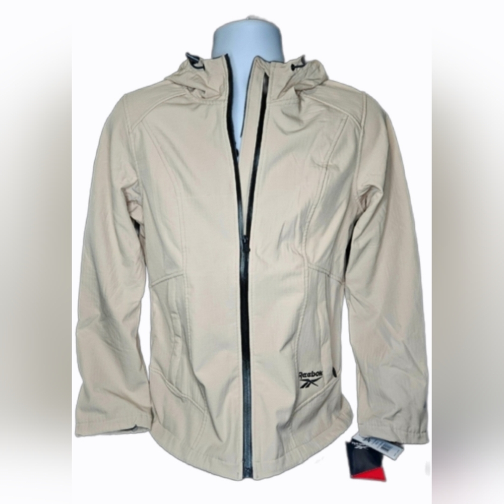 NWT Men's Reebok Soft Shell Insulated Hooded Jacket Oatmeal Size Medium